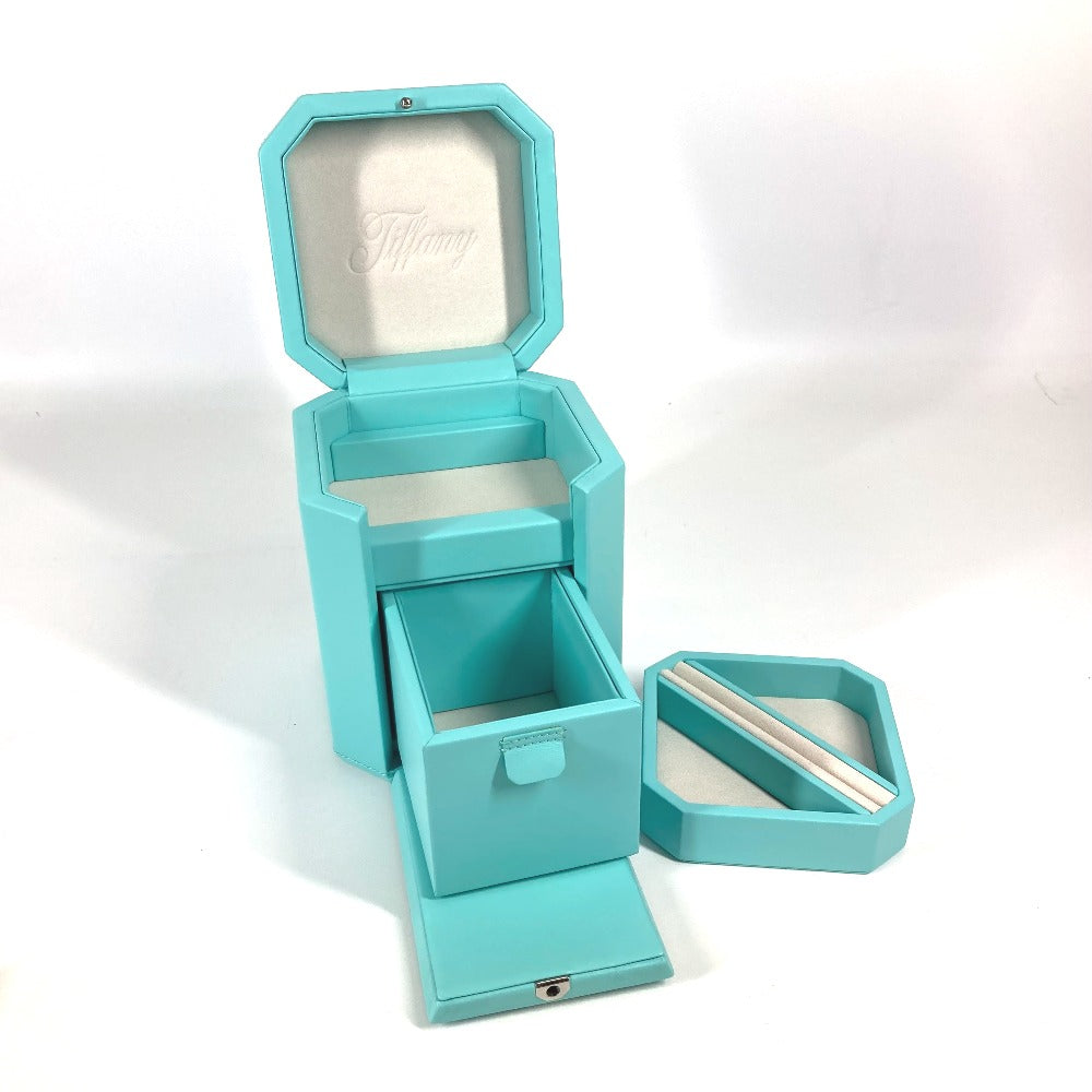 TIFFANY&Co. 73476933 ティファニー ファセット ジュエリー ボックス（トール） アクセサリーケース ボックス BOX ジュエリーボックス 小物入れ レザー レディース ブルー
