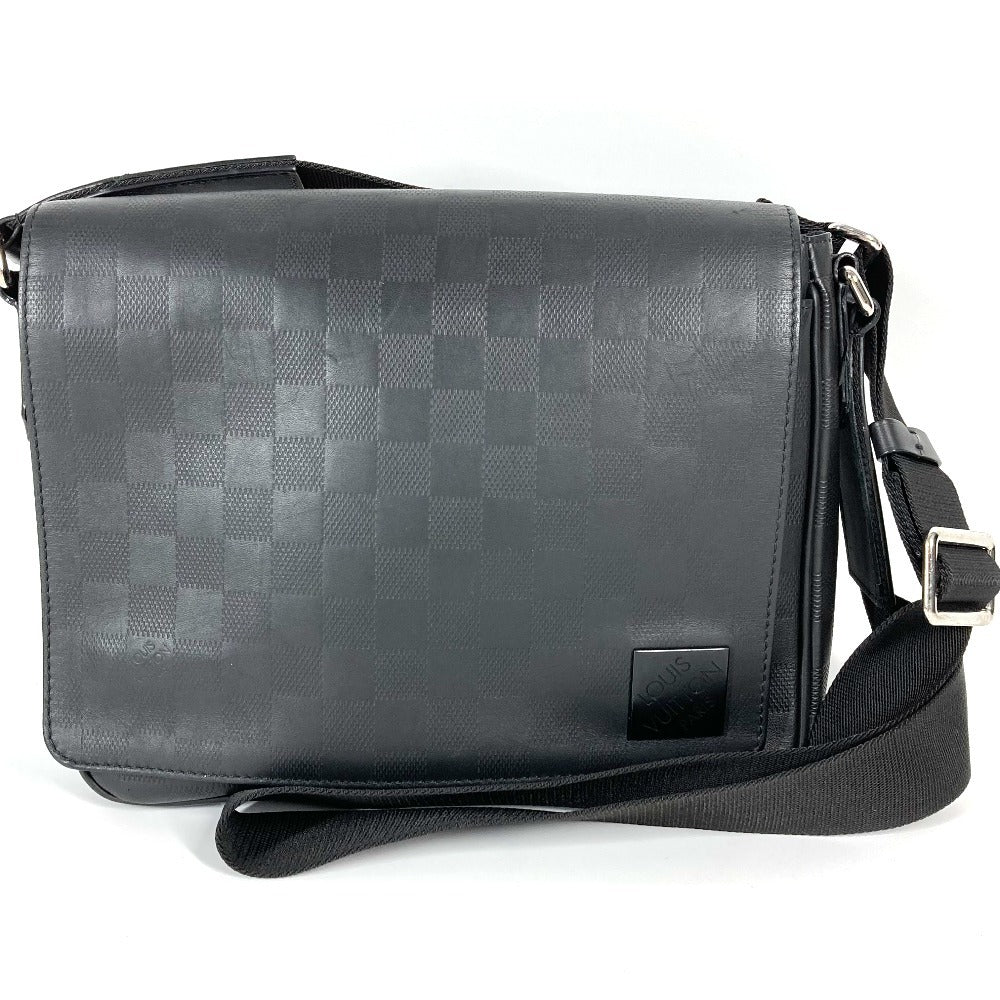LOUIS VUITTON N42711 ダミエアンフィニ ディストリクト PM NV3　 斜め掛け カバン フラップ メッセンジャーバッグ ショルダーバッグ ダミエアンフィニレザー ユニセックス ノワール ブラック