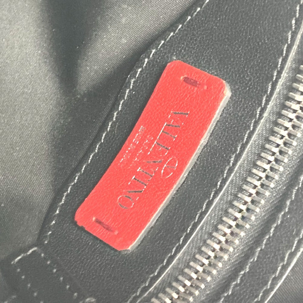 VALENTINO ロゴ スタッズ カバン 斜め掛け ポシェット ショルダーバッグ ナイロン ユニセックス ブラック