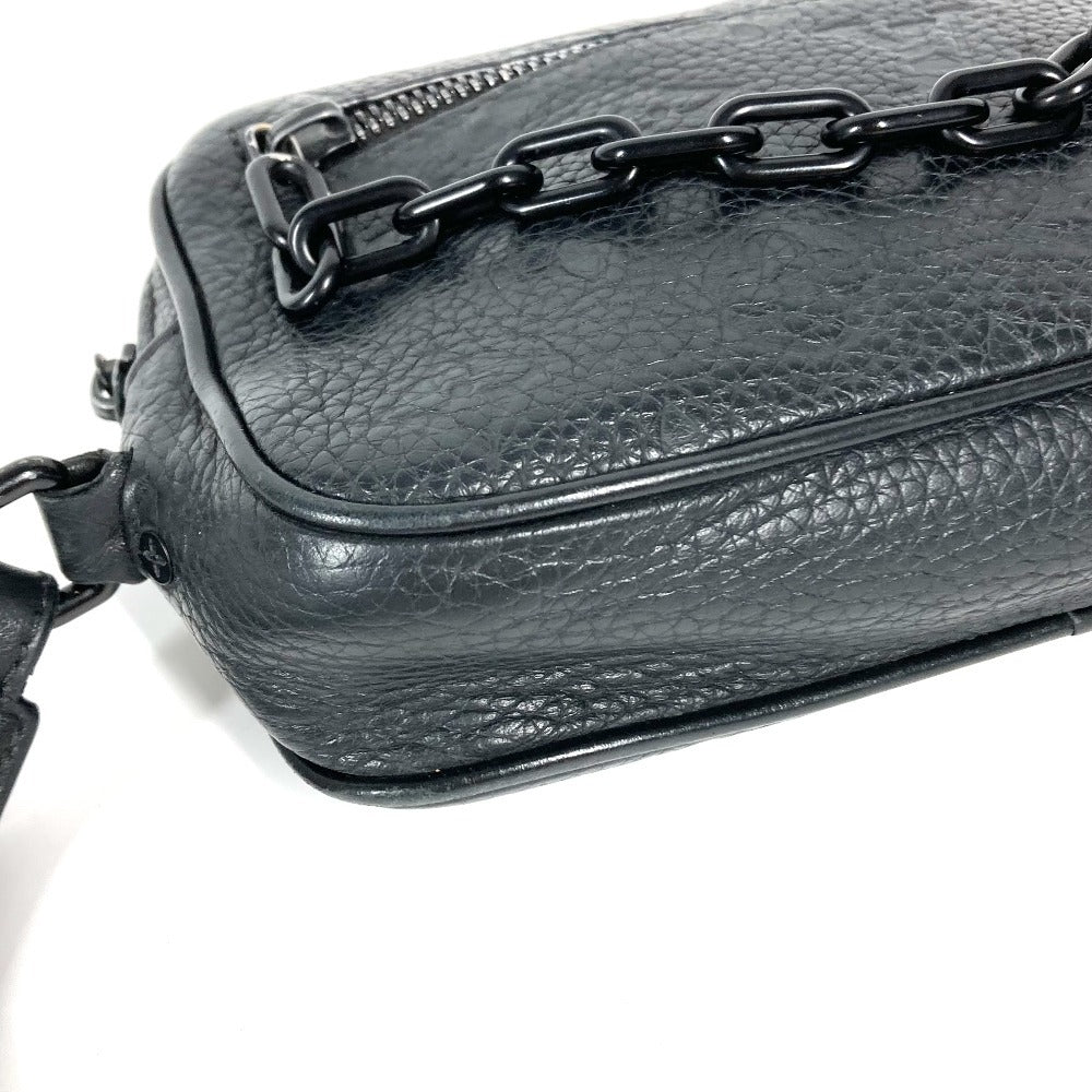 LOUIS VUITTON M55703 モノグラムトリヨン チェーン ポシェットヴォルガ カバン ポーチ セカンドバッグ ストラップ付 クラッチバッグ トリヨンレザー ユニセックス ノワール ブラック