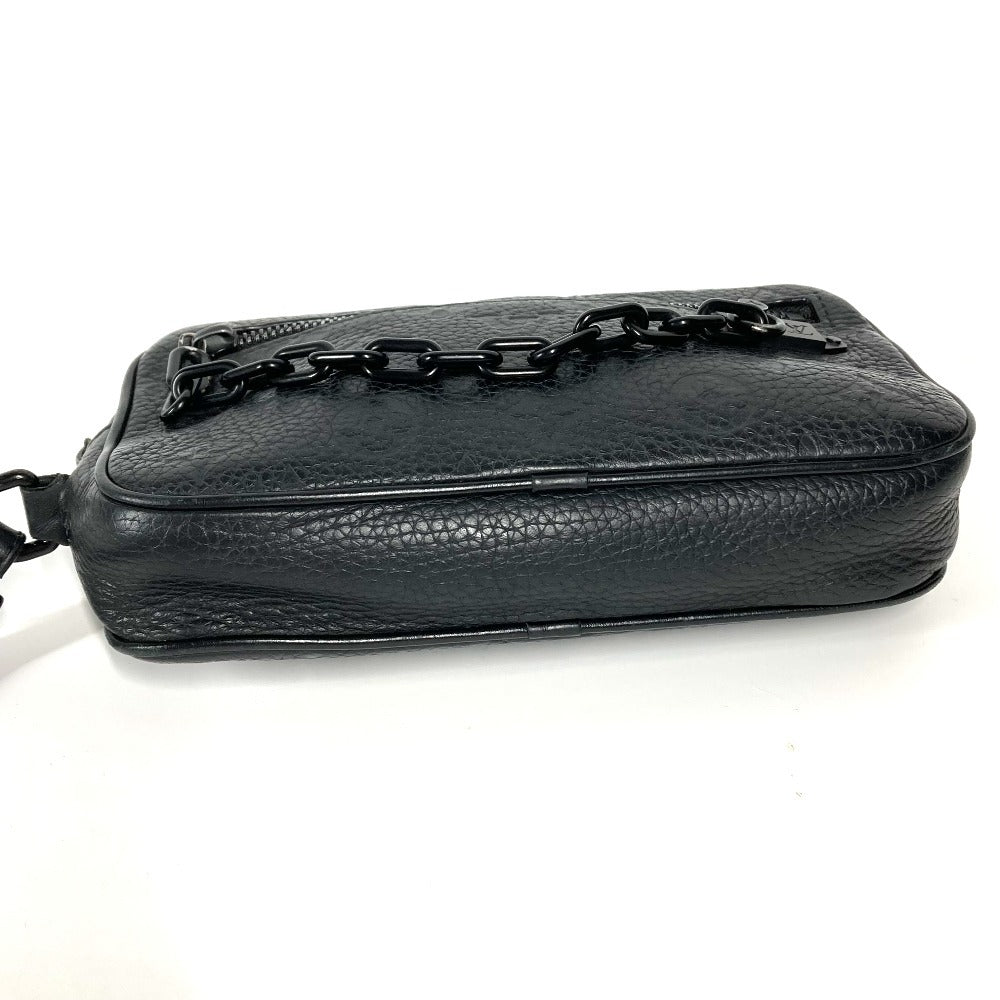LOUIS VUITTON M55703 モノグラムトリヨン チェーン ポシェットヴォルガ カバン ポーチ セカンドバッグ ストラップ付 クラッチバッグ トリヨンレザー ユニセックス ノワール ブラック