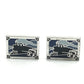 LOUIS VUITTON Train-patterned Button de Manchette Cufflinks, AG925, Men's, Blue