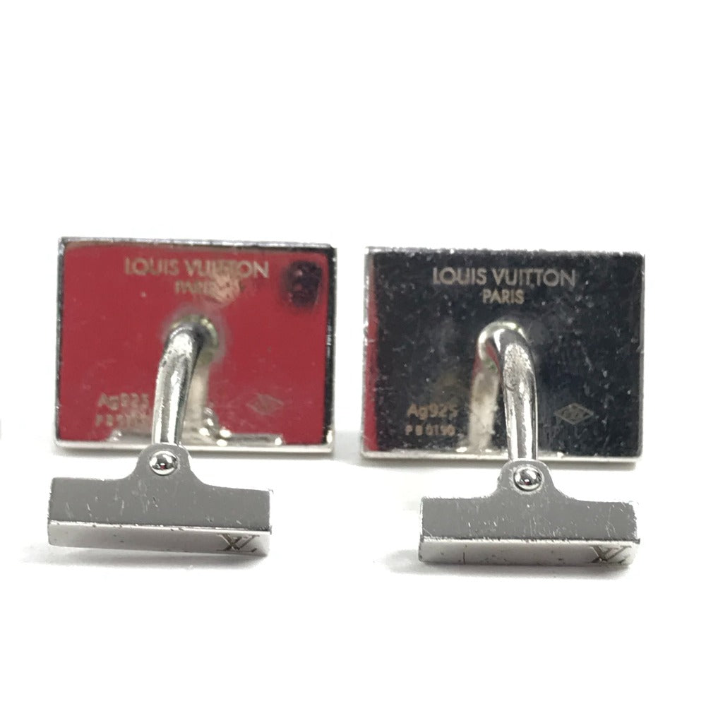 LOUIS VUITTON Train-patterned Button de Manchette Cufflinks, AG925, Men's, Blue