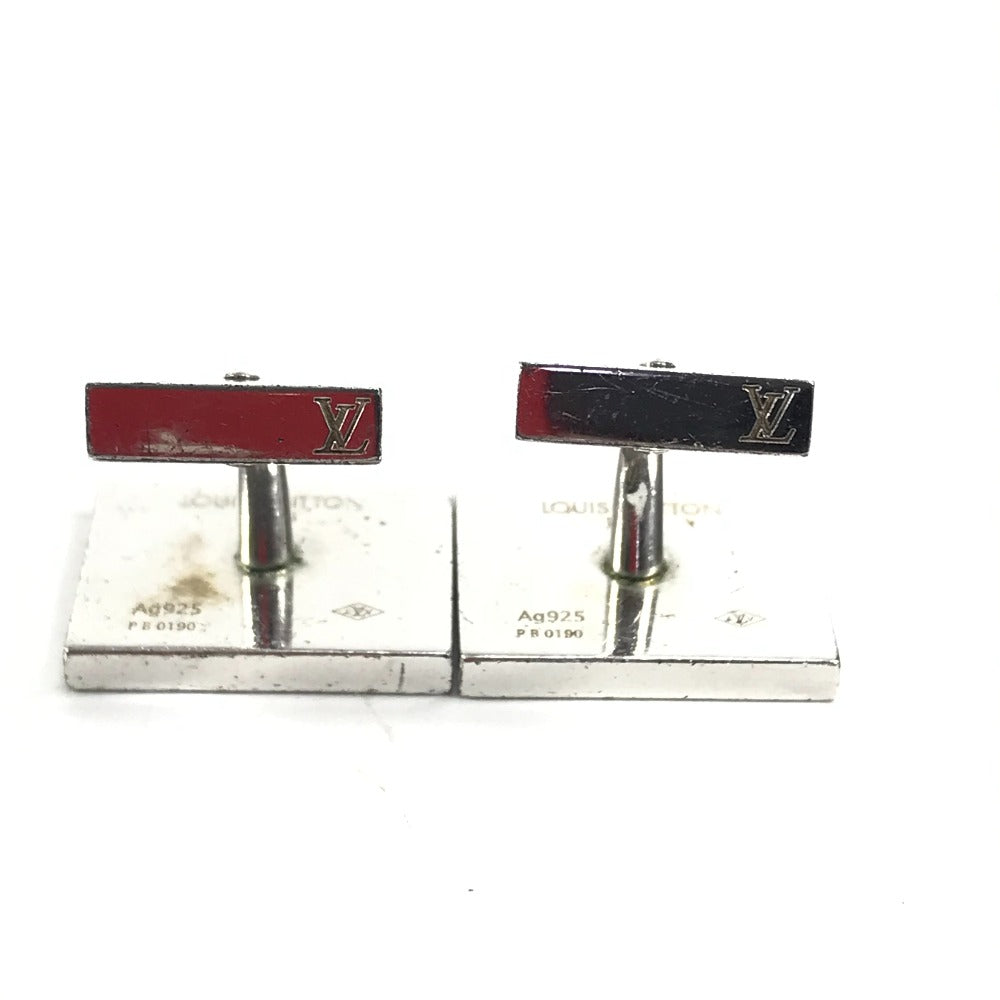 LOUIS VUITTON Train-patterned Button de Manchette Cufflinks, AG925, Men's, Blue