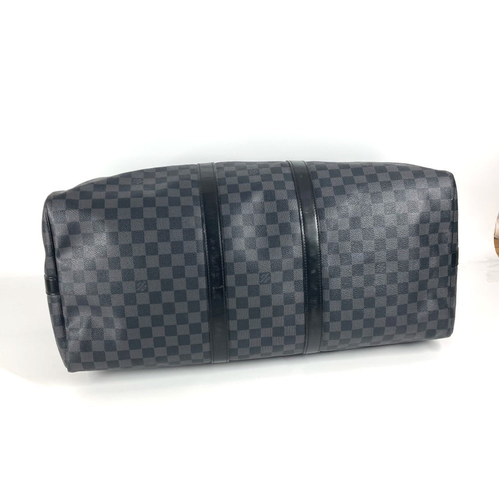 LOUIS VUITTON N41413 Damier Graphite Keepall Bandouliere 55 2-Way Bag, Travel Bag, Boston Bag, Damier Graphite Canvas, Unisex, Black