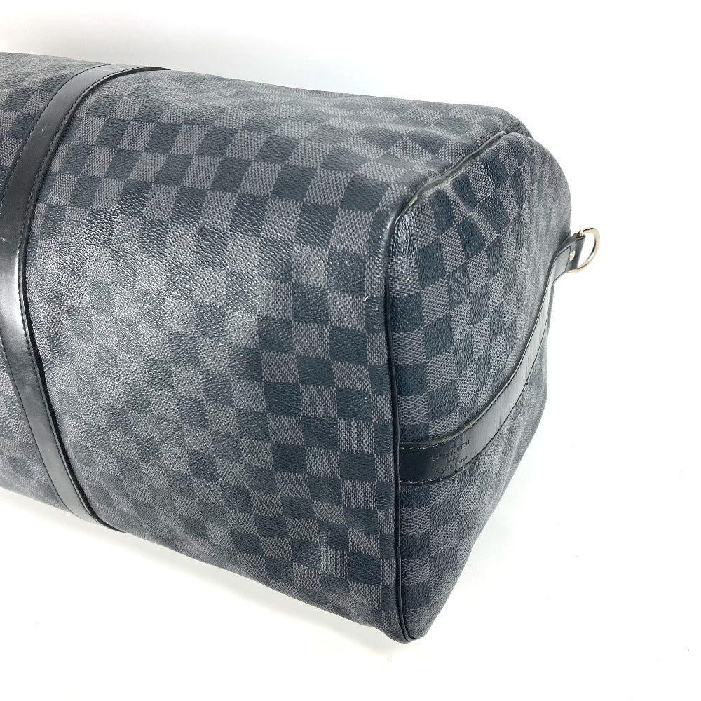 LOUIS VUITTON N41413 Damier Graphite Keepall Bandouliere 55 2-Way Bag, Travel Bag, Boston Bag, Damier Graphite Canvas, Unisex, Black