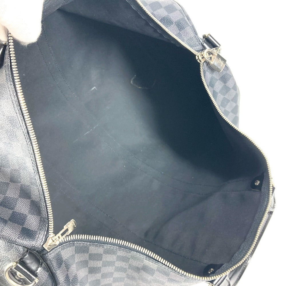LOUIS VUITTON N41413 Damier Graphite Keepall Bandouliere 55 2-Way Bag, Travel Bag, Boston Bag, Damier Graphite Canvas, Unisex, Black
