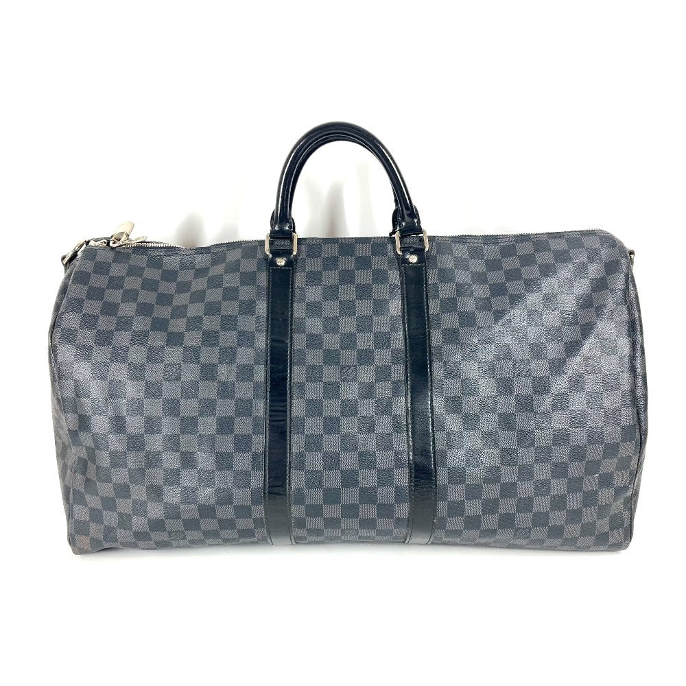 LOUIS VUITTON N41413 Damier Graphite Keepall Bandouliere 55 2-Way Bag, Travel Bag, Boston Bag, Damier Graphite Canvas, Unisex, Black