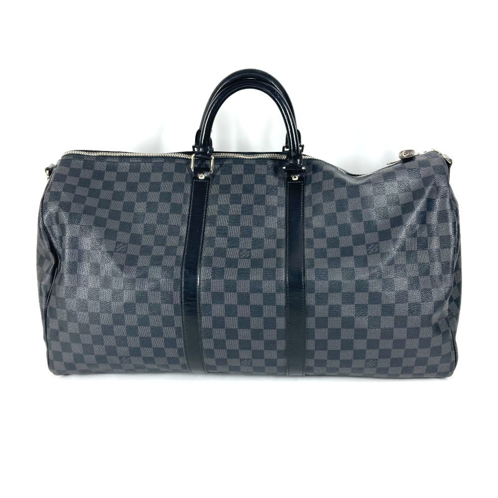 LOUIS VUITTON N41413 Damier Graphite Keepall Bandouliere 55 2-Way Bag, Travel Bag, Boston Bag, Damier Graphite Canvas, Unisex, Black