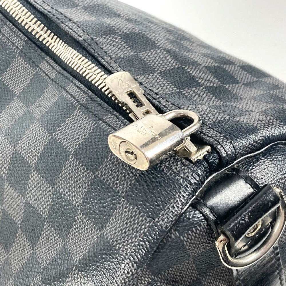 LOUIS VUITTON N41413 Damier Graphite Keepall Bandouliere 55 2-Way Bag, Travel Bag, Boston Bag, Damier Graphite Canvas, Unisex, Black