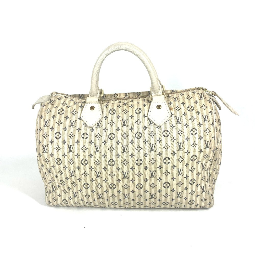 LOUIS VUITTON M95500 Monogram Mini Run Speedy 30 Mini Boston Bag, Handbag, Monogram Mini Run Canvas, Women's, White