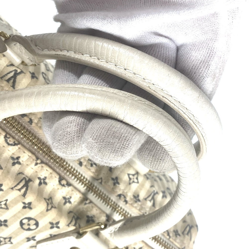 LOUIS VUITTON M95500 Monogram Mini Run Speedy 30 Mini Boston Bag, Handbag, Monogram Mini Run Canvas, Women's, White