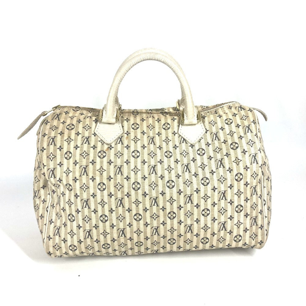 LOUIS VUITTON M95500 Monogram Mini Run Speedy 30 Mini Boston Bag, Handbag, Monogram Mini Run Canvas, Women's, White