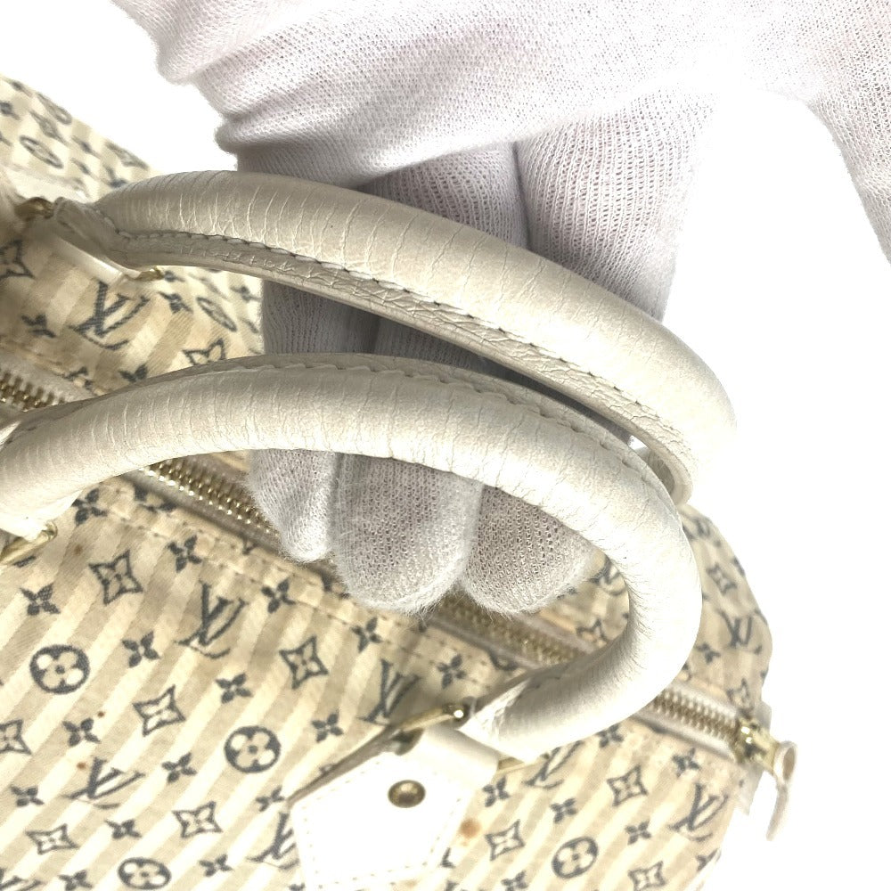 LOUIS VUITTON M95500 Monogram Mini Run Speedy 30 Mini Boston Bag, Handbag, Monogram Mini Run Canvas, Women's, White