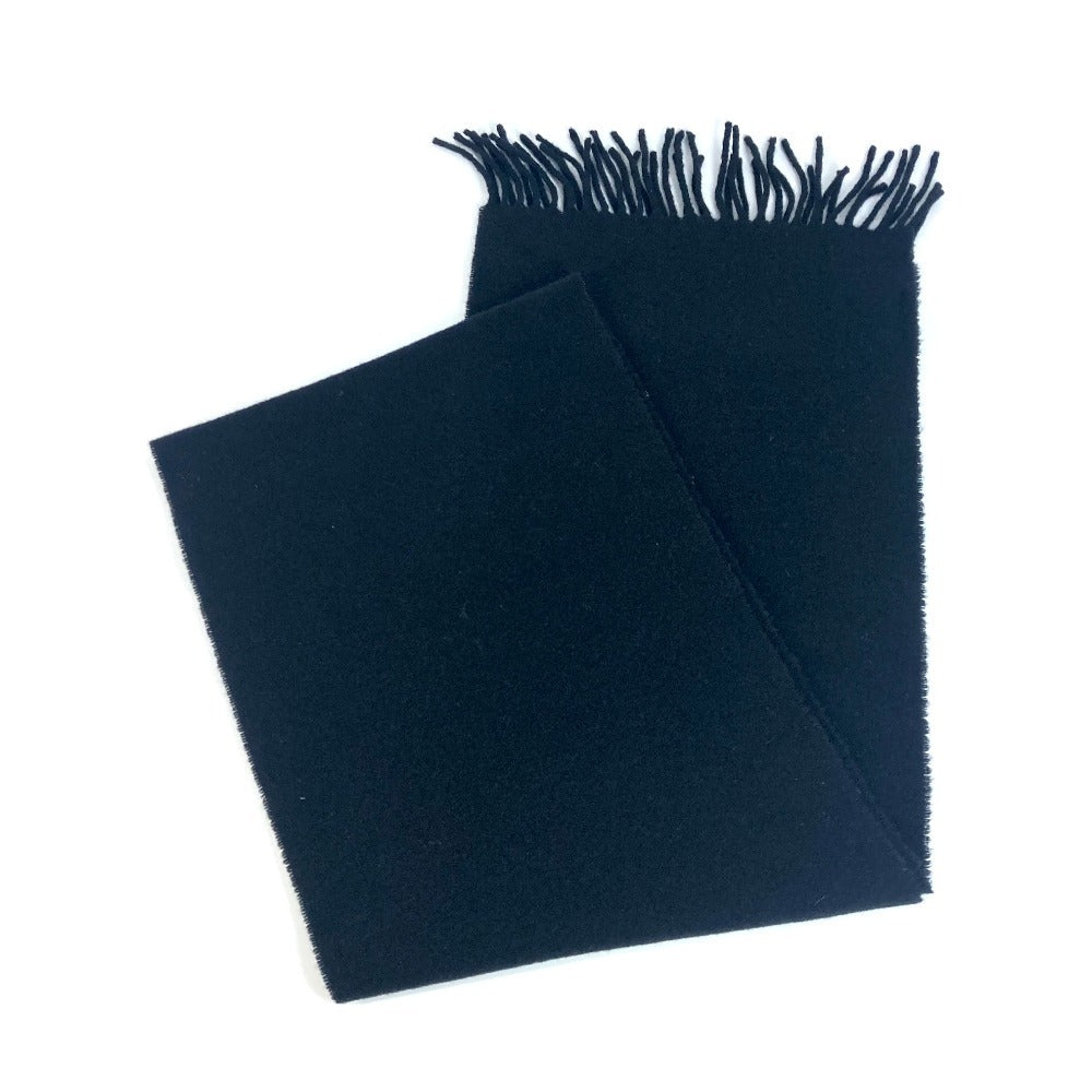 MONCLER Logo Fringe Scarf Wool Unisex Black