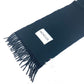 MONCLER Logo Fringe Scarf Wool Unisex Black