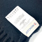 MONCLER Logo Fringe Scarf Wool Unisex Black