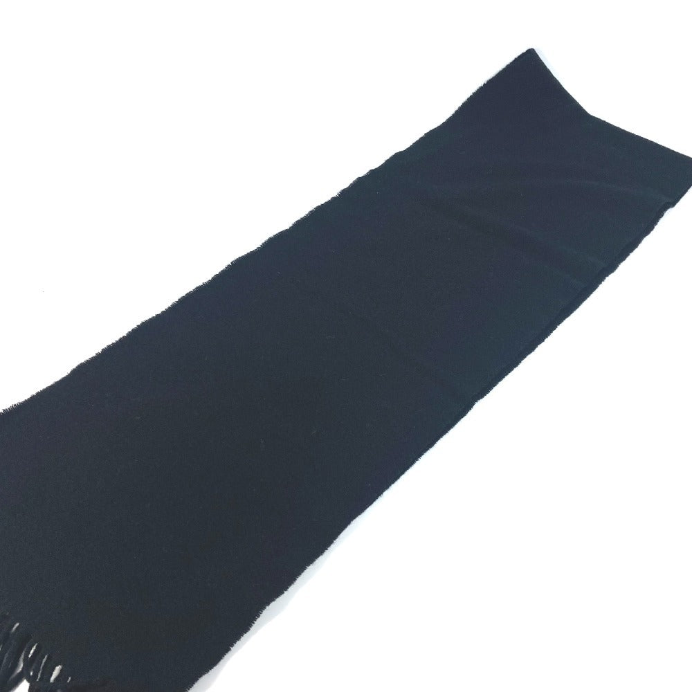 MONCLER Logo Fringe Scarf Wool Unisex Black