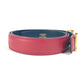HERMES H Belt Constance Mini Thin Belt with Buckle, Women's Leather Pants Belt, Red and Navy