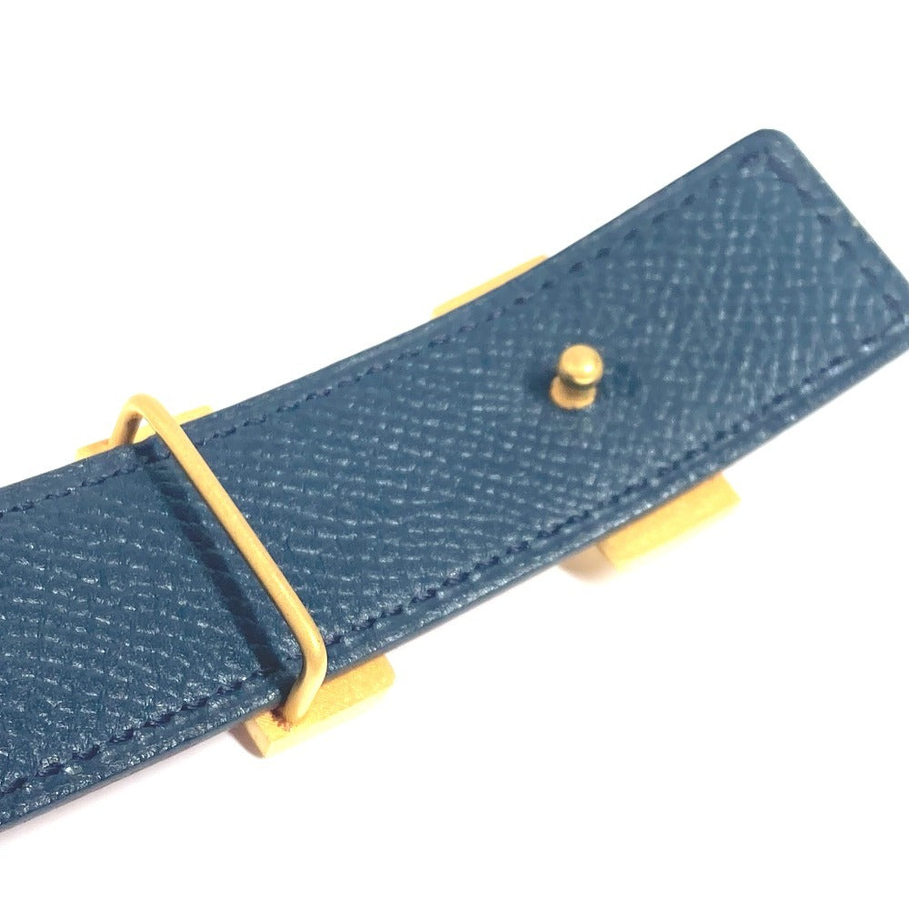 HERMES H Belt Constance Mini Thin Belt with Buckle, Women's Leather Pants Belt, Red and Navy