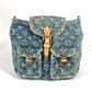 LOUIS VUITTON M95057 Monogram Denim Sac Ado PM Backpack, Monogram Denim Canvas, Women's, Blue