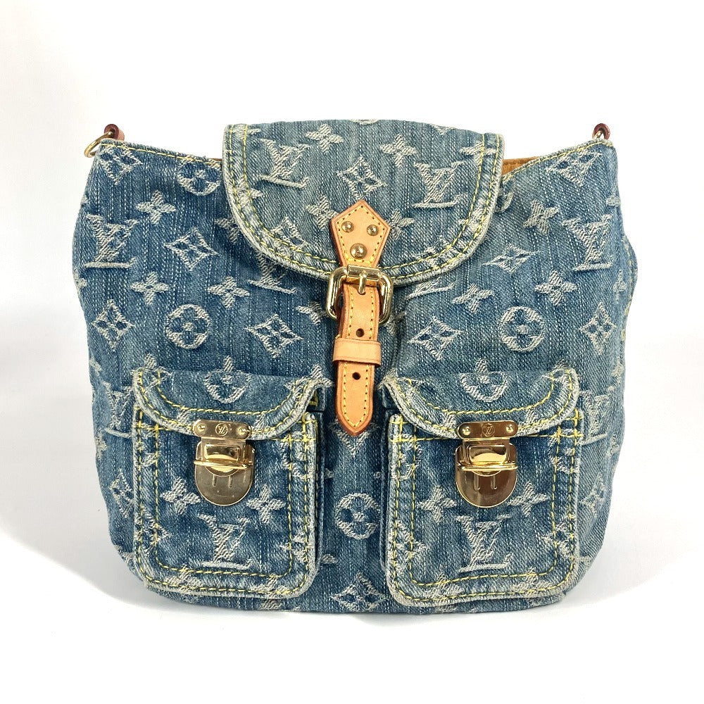 LOUIS VUITTON M95057 Monogram Denim Sac Ado PM Backpack, Monogram Denim Canvas, Women's, Blue