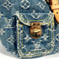 LOUIS VUITTON M95057 Monogram Denim Sac Ado PM Backpack, Monogram Denim Canvas, Women's, Blue