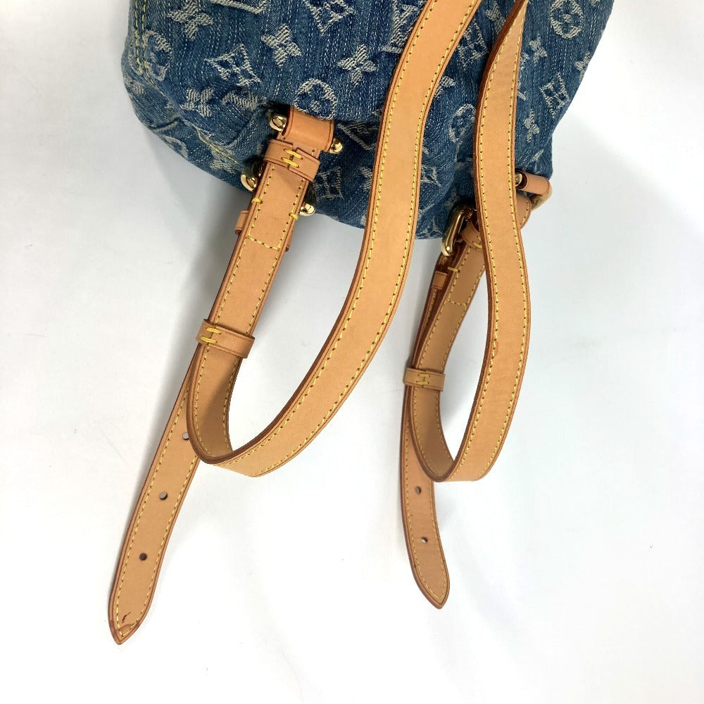 LOUIS VUITTON M95057 Monogram Denim Sac Ado PM Backpack, Monogram Denim Canvas, Women's, Blue