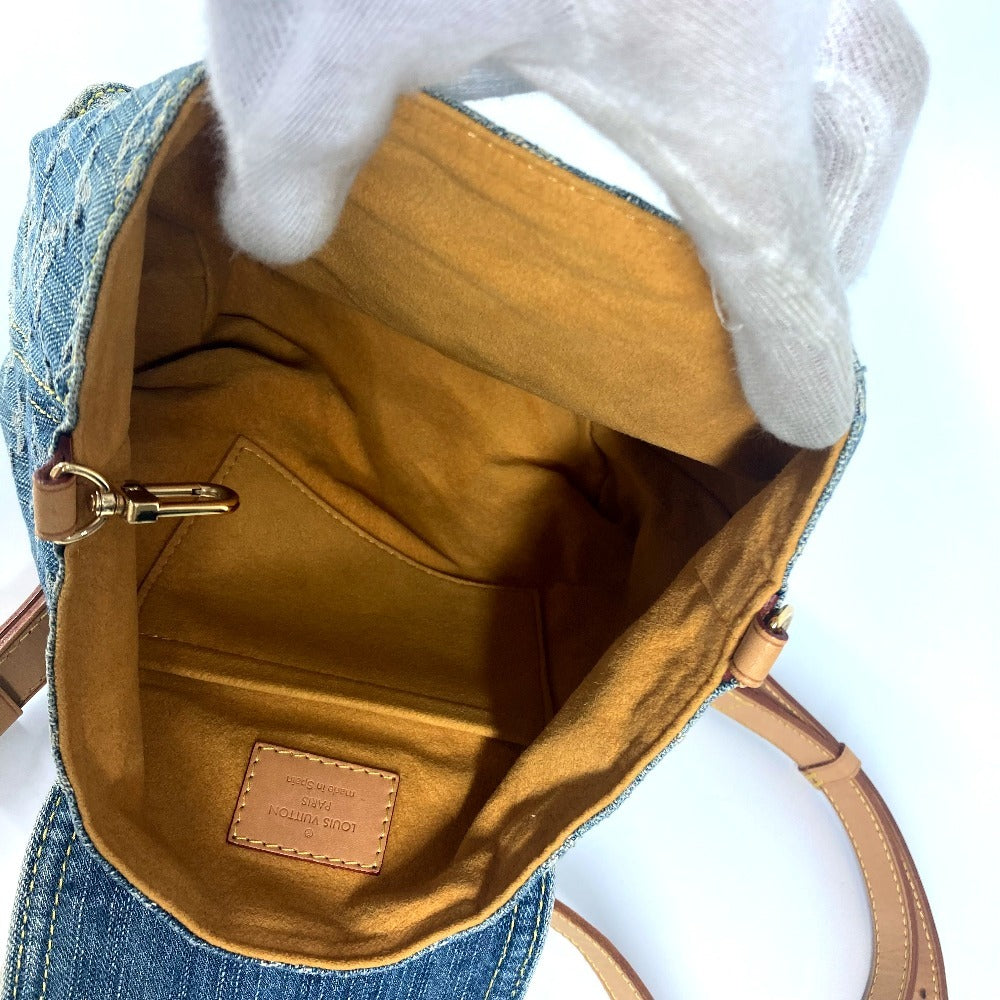 LOUIS VUITTON M95057 Monogram Denim Sac Ado PM Backpack, Monogram Denim Canvas, Women's, Blue