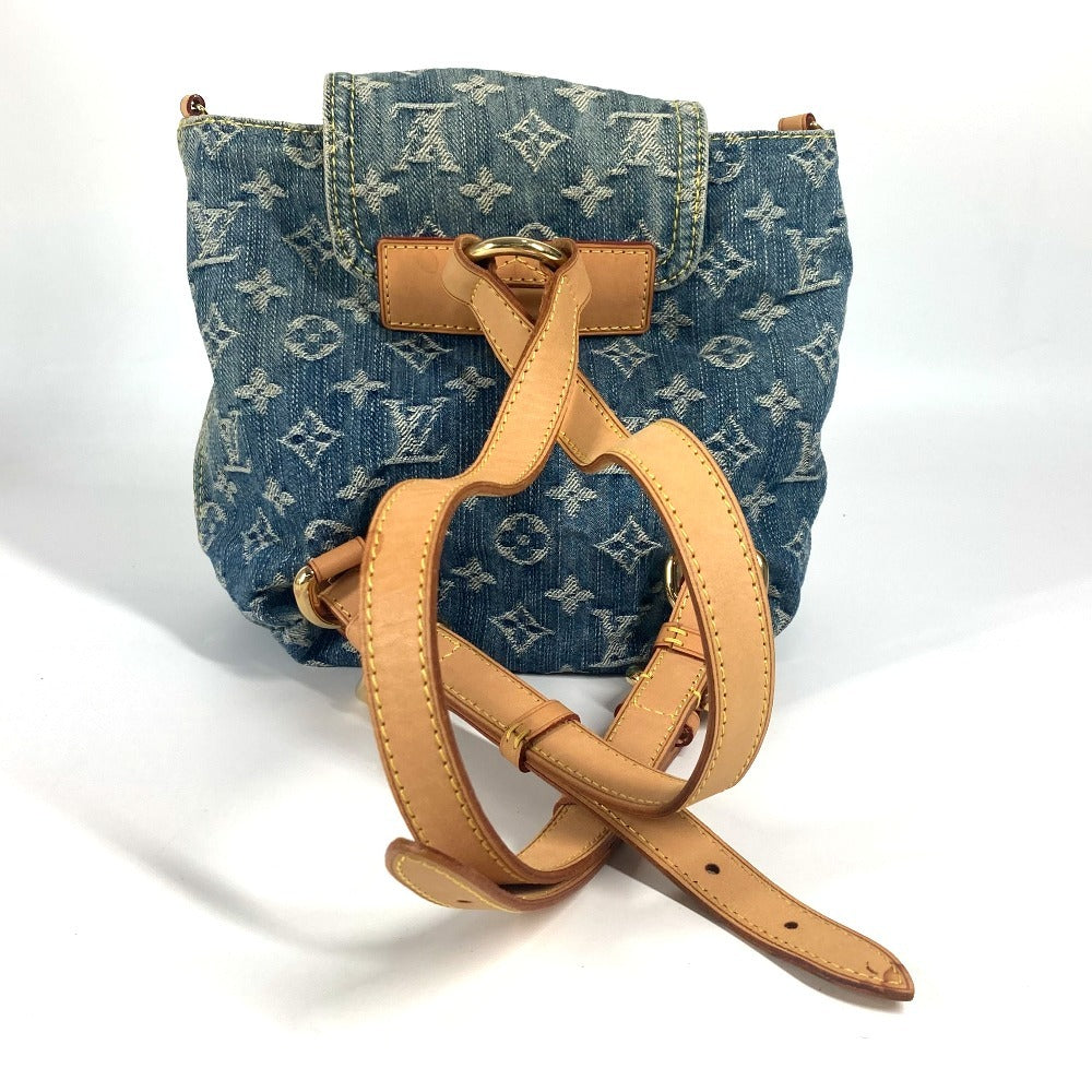 LOUIS VUITTON M95057 Monogram Denim Sac Ado PM Backpack, Monogram Denim Canvas, Women's, Blue