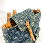 LOUIS VUITTON M95057 Monogram Denim Sac Ado PM Backpack, Monogram Denim Canvas, Women's, Blue