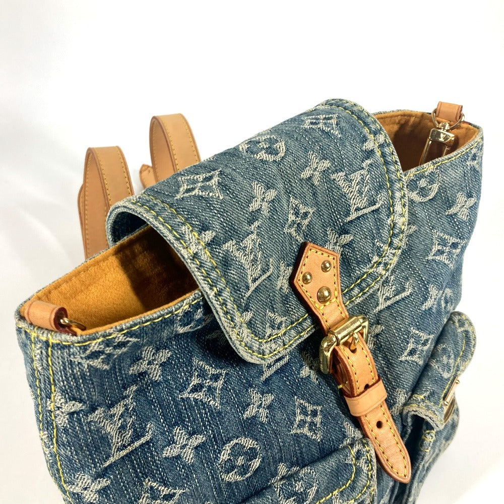 LOUIS VUITTON M95057 Monogram Denim Sac Ado PM Backpack, Monogram Denim Canvas, Women's, Blue