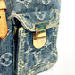 LOUIS VUITTON M95057 Monogram Denim Sac Ado PM Backpack, Monogram Denim Canvas, Women's, Blue