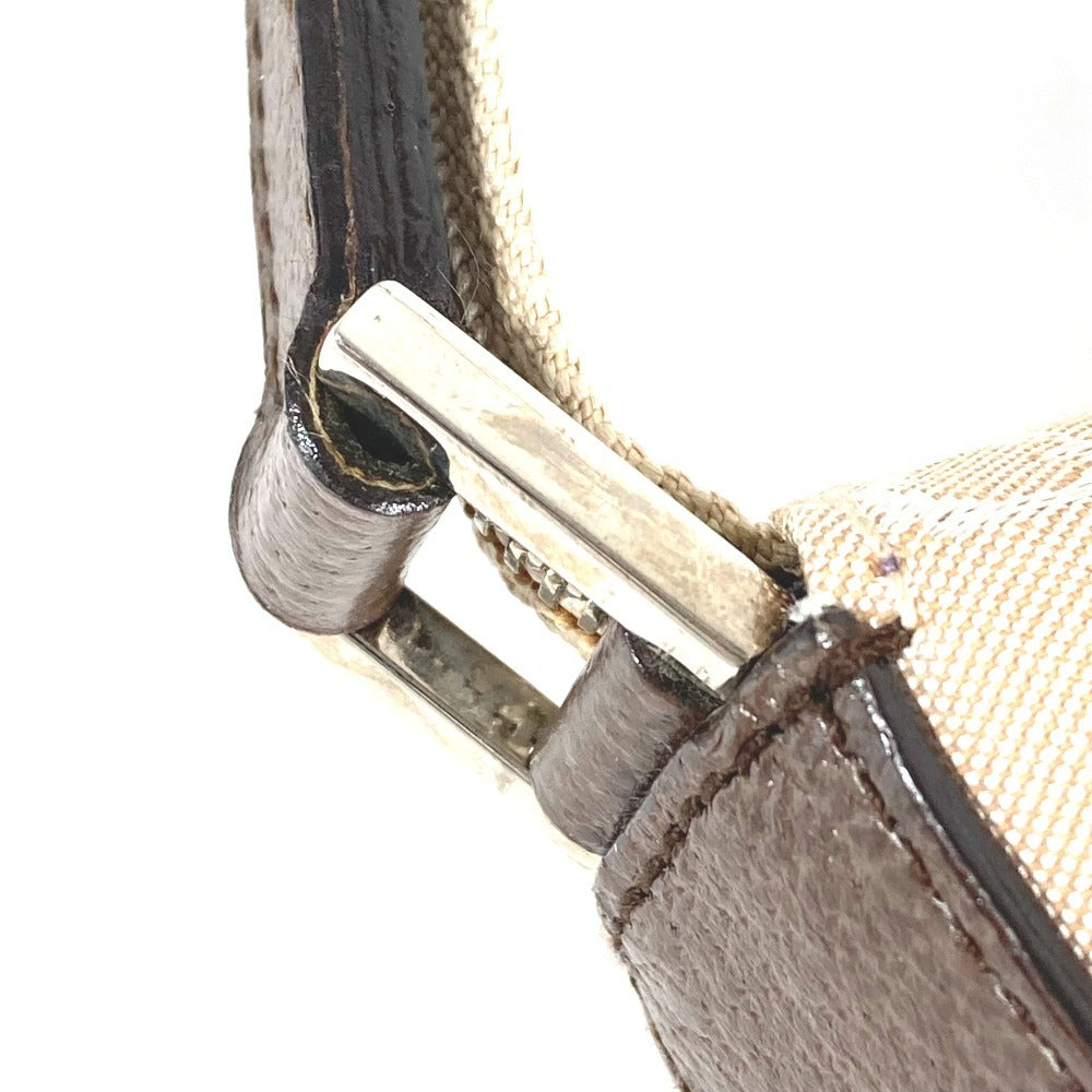 BVLGARI Logomania Logo Shoulder Bag in Leather/Canvas, Unisex, Beige