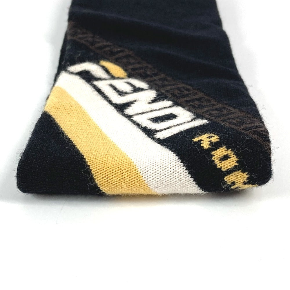 FENDI FXS385 Logo Accessory Headband Hairband Wool Unisex Black