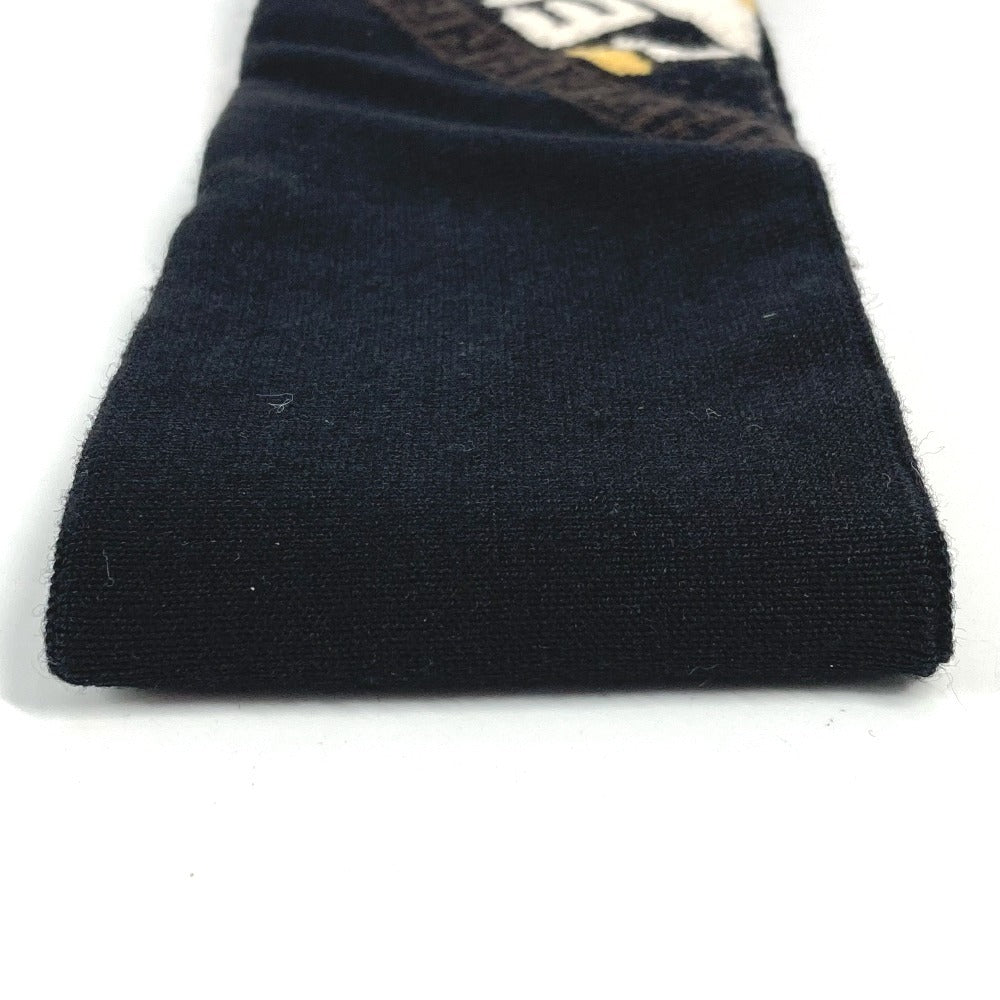 FENDI FXS385 Logo Accessory Headband Hairband Wool Unisex Black