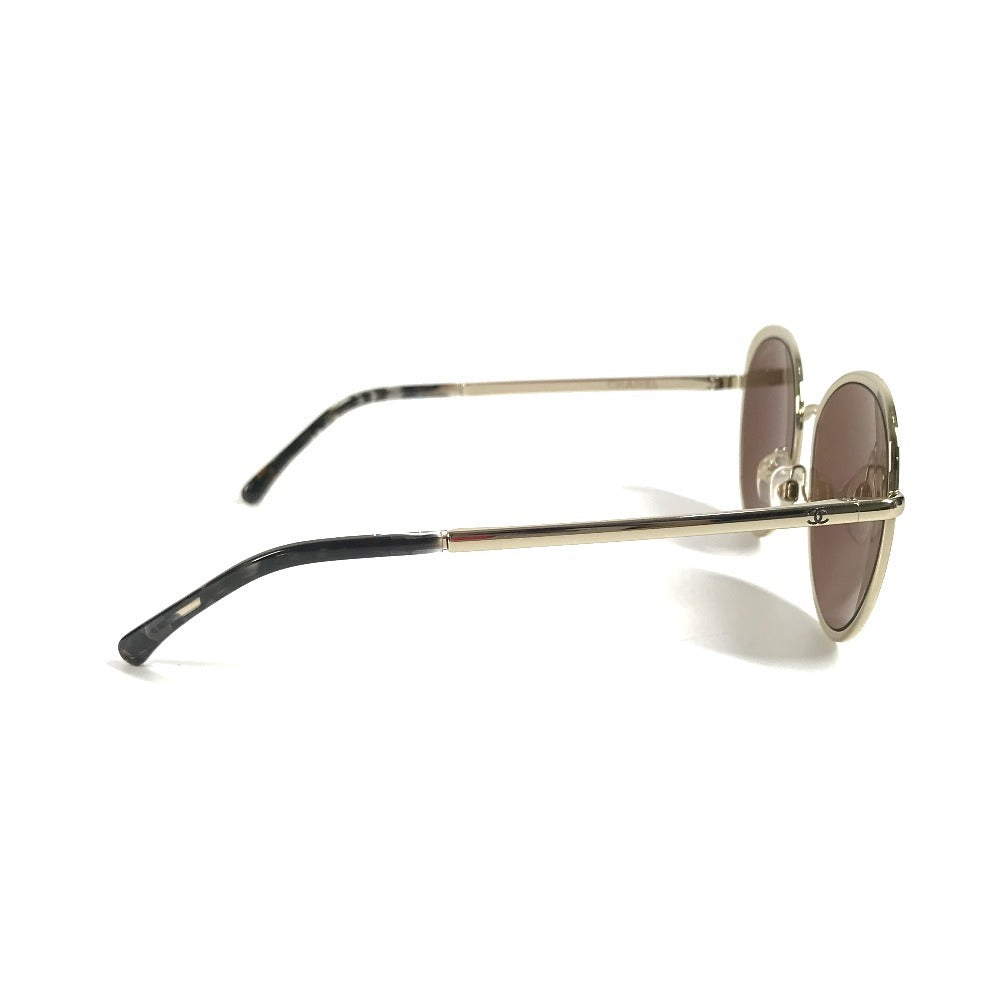 CHANEL 4206 Mirror Lens CC Logo Coco Mark Eyeglasses Eyewear Sunglasses Metal Women's Gold