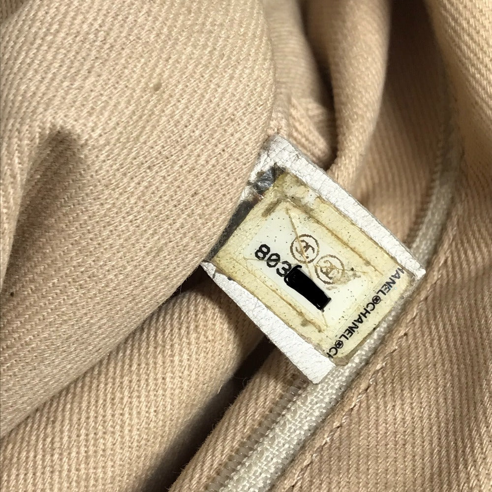 CHANEL CC ココマーク バイカラー 肩掛け トートバッグ Wチェーンバッグ ショルダーバッグ レザー/キャンバス レディース ブラック