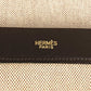 HERMES エクイ ポーチ フラップ カバン セカンドバッグ クラッチバッグ レザー/キャンバス ユニセックス ベージュ