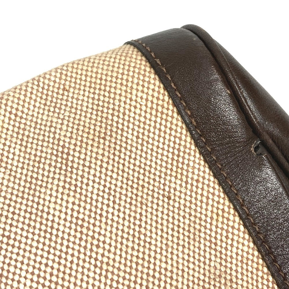 HERMES エクイ ポーチ フラップ カバン セカンドバッグ クラッチバッグ レザー/キャンバス ユニセックス ベージュ