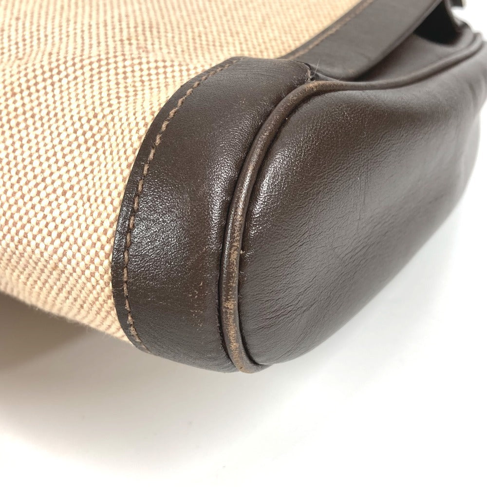 HERMES エクイ ポーチ フラップ カバン セカンドバッグ クラッチバッグ レザー/キャンバス ユニセックス ベージュ