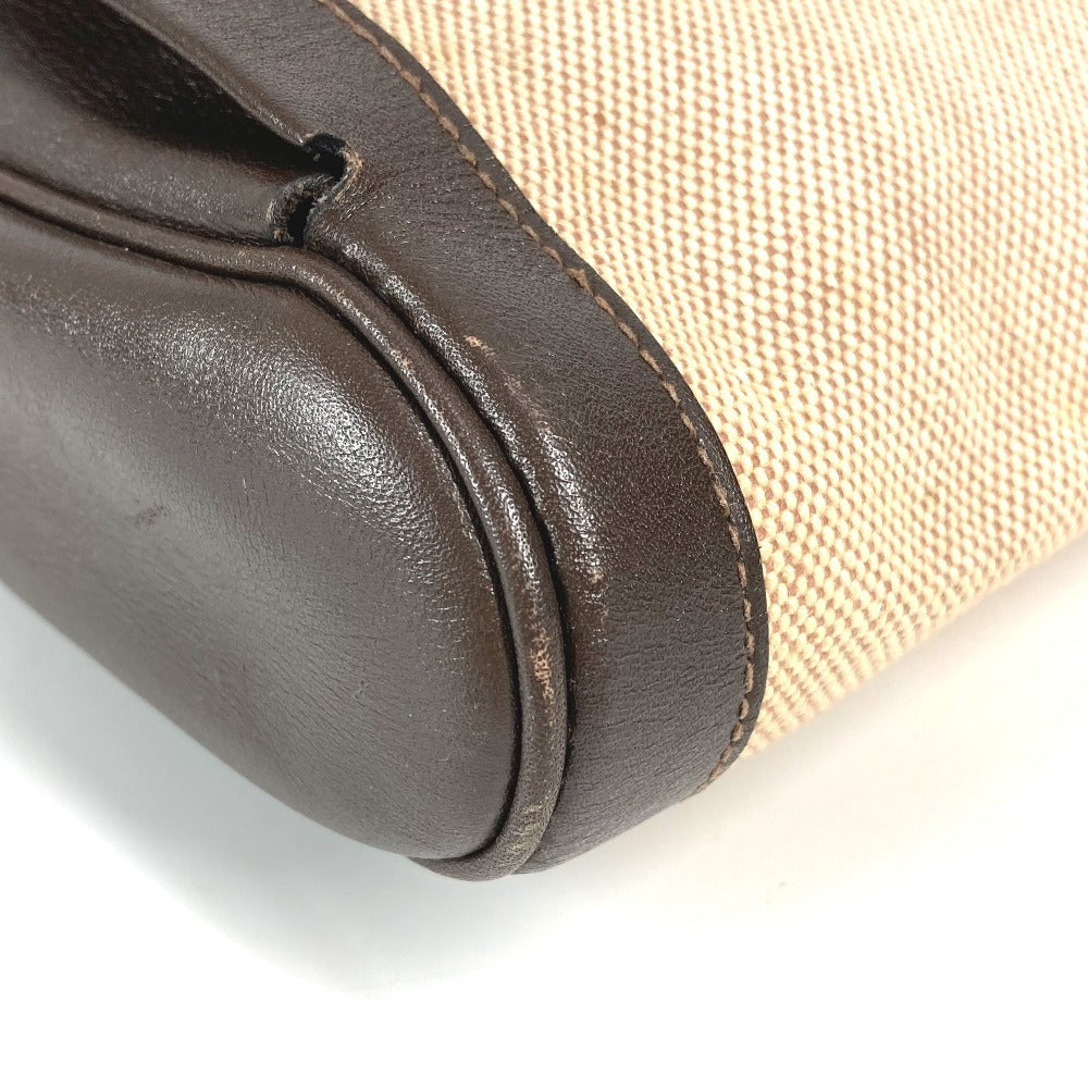 HERMES エクイ ポーチ フラップ カバン セカンドバッグ クラッチバッグ レザー/キャンバス ユニセックス ベージュ