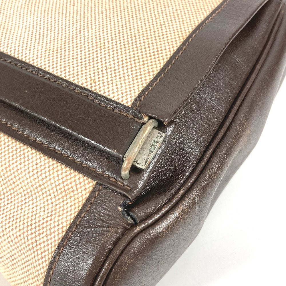 HERMES エクイ ポーチ フラップ カバン セカンドバッグ クラッチバッグ レザー/キャンバス ユニセックス ベージュ