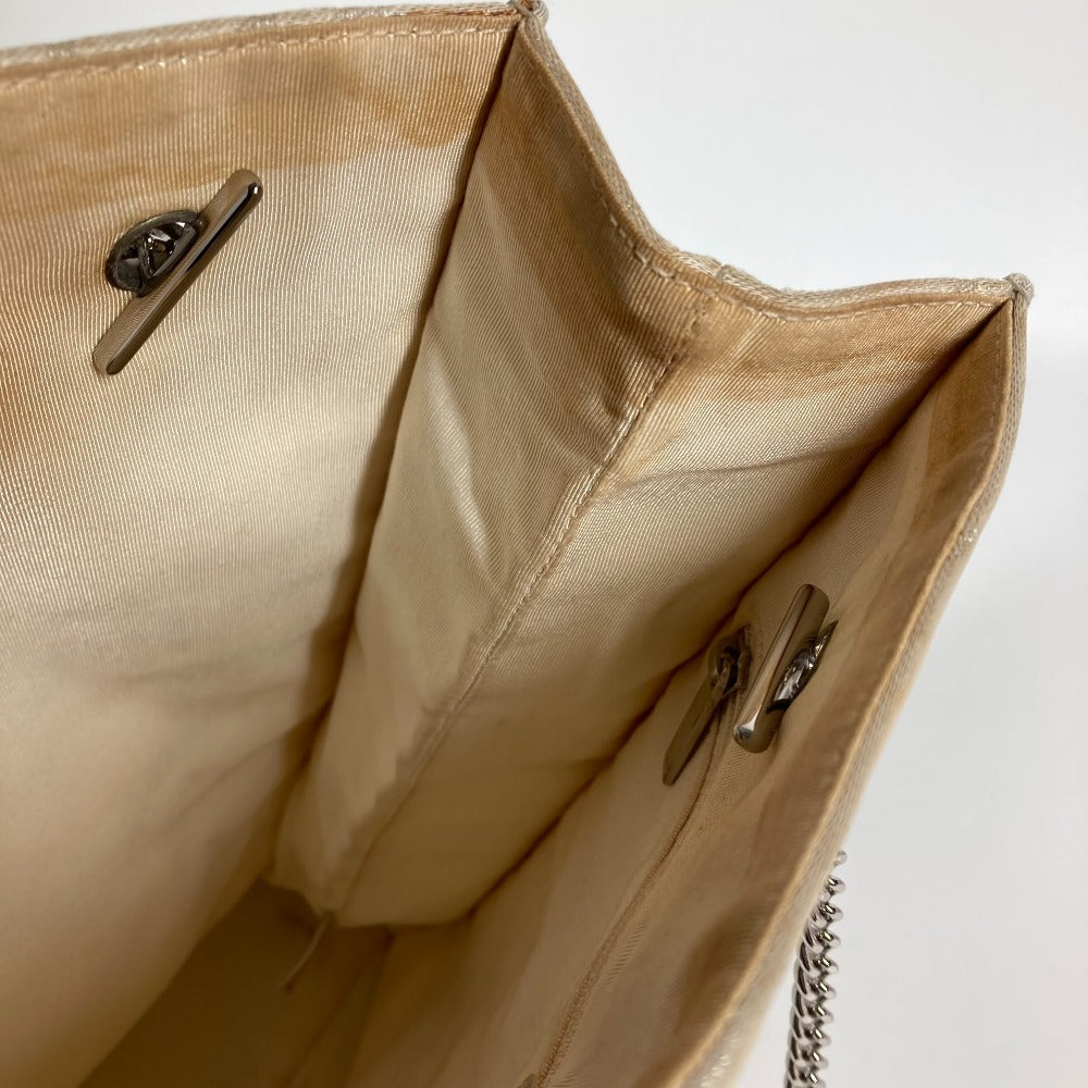 CHANEL エフェメール 日本限定 銀座限定 ロゴ CC ココマーク ロゴ Wチェーン カバン 縦型 ショルダーバッグ レザー/キャンバス レディース ホワイト
