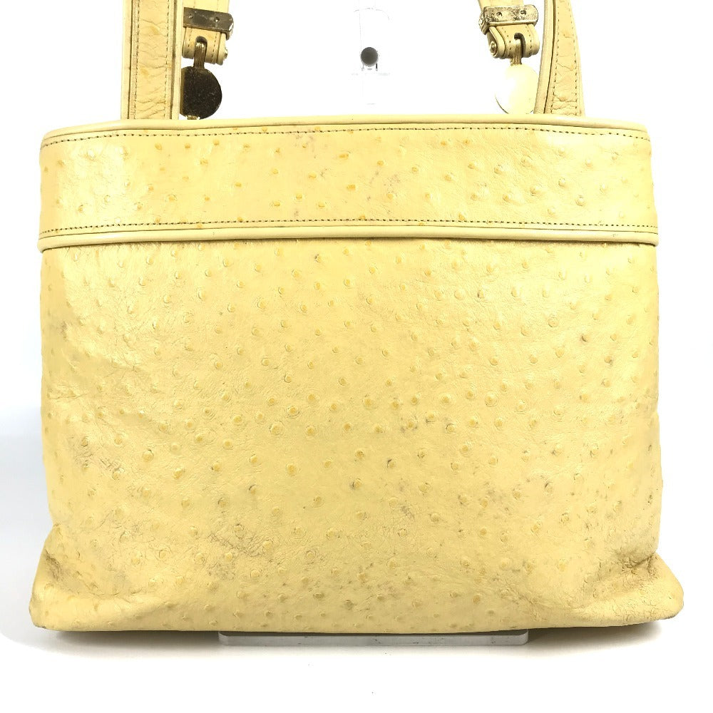 VERSACE ヴィンテージ サンバースト ロゴ カバン トートバッグ 肩掛け ショルダーバッグ 型押しレザー レディース イエロー