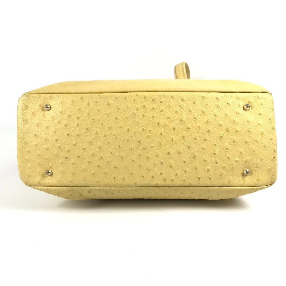 VERSACE ヴィンテージ サンバースト ロゴ カバン トートバッグ 肩掛け ショルダーバッグ 型押しレザー レディース イエロー