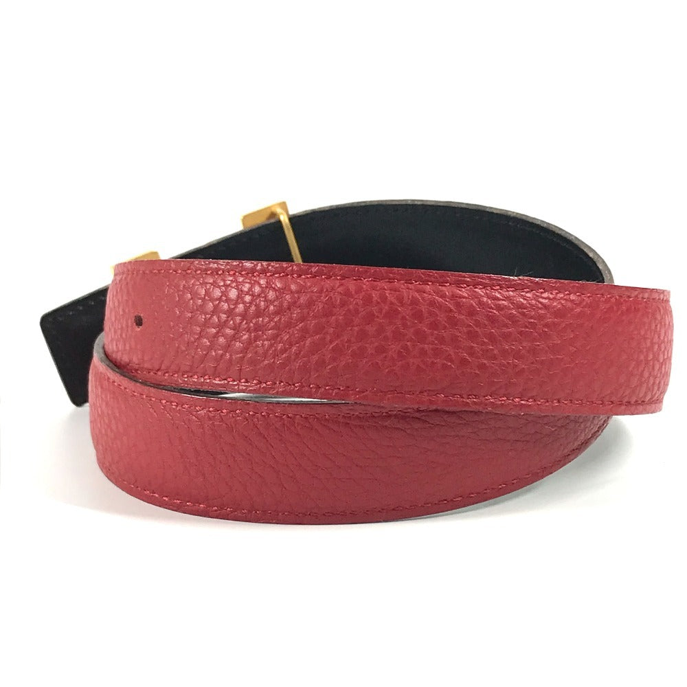 HERMES Hベルト H ベルト コンスタンス ボトムス用ベルト ベルト レザー レディース レッド×ブラック