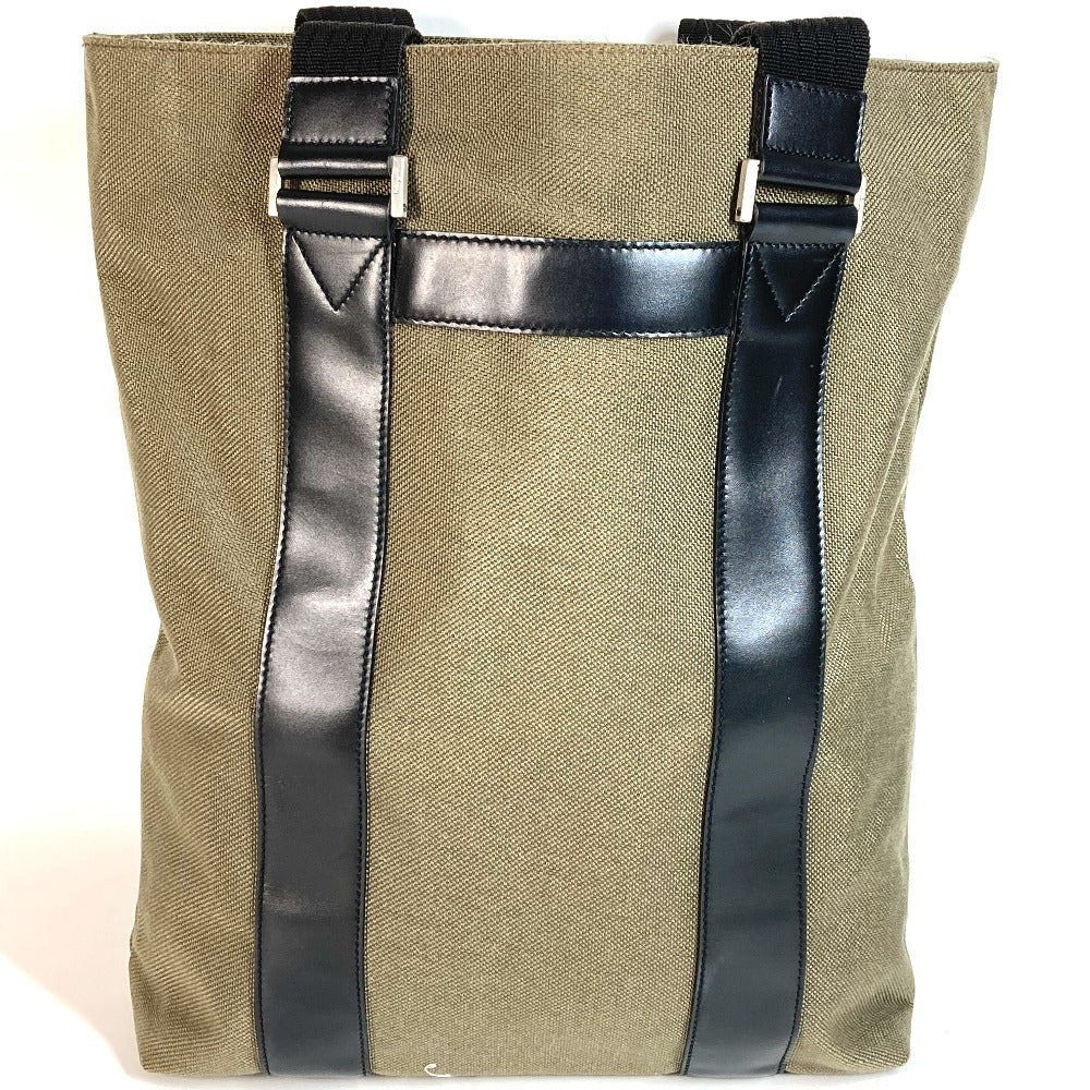 Salvatore Ferragamo 縦型トート ロゴ カバン トートバッグ ビジネスバッグ ショルダーバッグ レザー/キャンバス ユニセックス カーキ