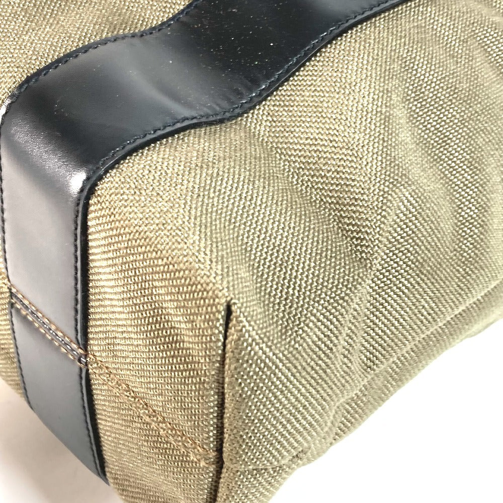 Salvatore Ferragamo 縦型トート ロゴ カバン トートバッグ ビジネスバッグ ショルダーバッグ レザー/キャンバス ユニセックス カーキ