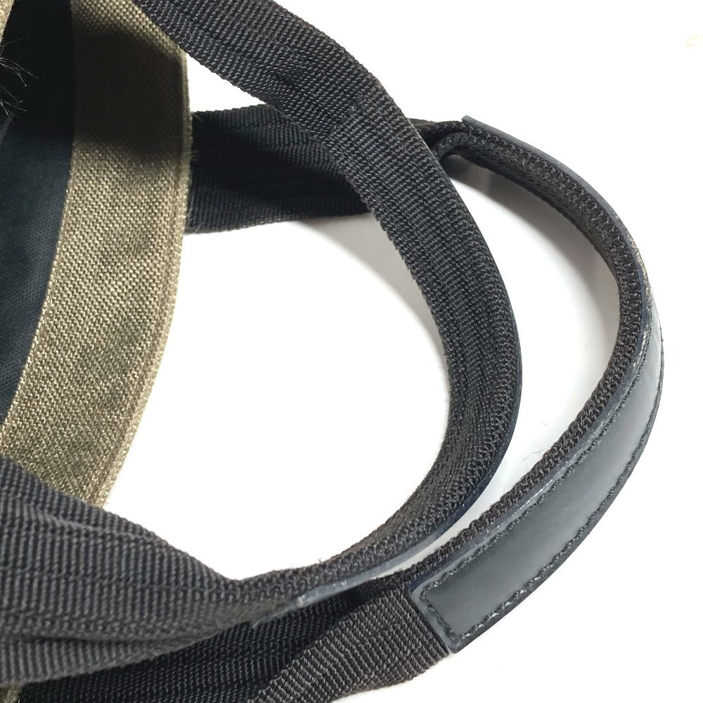 Salvatore Ferragamo 縦型トート ロゴ カバン トートバッグ ビジネスバッグ ショルダーバッグ レザー/キャンバス ユニセックス カーキ